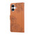 iPhone 17 Rose Flower Embossed 3-Card Slots Leather Phone Case - Brown