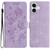 iPhone 17 Rose Flower Embossing Pattern Leather Phone Case - Light Purple