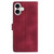 iPhone 17 Rose Flower Embossing Pattern Leather Phone Case - Red