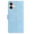 iPhone 17 Rose Flower Embossing Pattern Leather Phone Case - Sky Blue