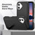 iPhone 17 Rugged PC + Silicone Phone Case with Holder - Black