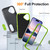 iPhone 17 Rugged PC + Silicone Phone Case with Holder - Grey+Fresh Green