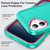 iPhone 17 Rugged PC + Silicone Phone Case with Holder - Light Green+Rose Red