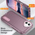 iPhone 17 Rugged PC + Silicone Phone Case with Holder - Purple+Pink