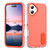 iPhone 17 Rugged PC + Silicone Phone Case with Holder - Transparent+Orange
