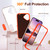 iPhone 17 Rugged PC + Silicone Phone Case with Holder - Transparent+Orange