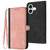 iPhone 17 Side Buckle Double Fold Hand Strap Leather Phone Case - Pink