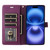 iPhone 17 Six Card Slots Buckle Leather Phone Case with Lanyard - Purple iPhone 17 Six Card Slots Buckle Leather Phone Case with Lanyard - Purple