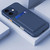 iPhone 17 Skin Feel Card Contrast Color Button TPU Phone Case - Dark Blue