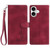 iPhone 17 Skin Feel Embossed Feather Leather Phone Case - Red