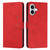iPhone 17 Skin Feel Heart Embossed Leather Phone Case with Long Lanyard - Red
