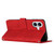 iPhone 17 Skin Feel Heart Embossed Leather Phone Case with Long Lanyard - Red