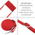 iPhone 17 Skin Feel Heart Embossed Leather Phone Case with Long Lanyard - Red