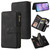 iPhone 17 Skin Feel Multi Card Slots Zipper Wallet Leather Phone Case - Black