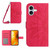 iPhone 17 Skin Feel Sun Flower Embossed Flip Leather Phone Case with Lanyard - Rose Red