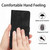 iPhone 17 Skin-feel Embossed Butterfly Leather Phone Case - Black