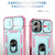 iPhone 17 Sliding Camshield TPU + PC Phone Case with Holder - Pink+Green