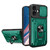 iPhone 17 Sliding Camshield TPU+PC Phone Case with Card Slot - Dark Green