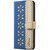 iPhone 17 Splicing Color Hollow Flower Pattern RFID Leather Phone Case - Dark Blue iPhone 17 Splicing Color Hollow Flower Pattern RFID Leather Phone Case - Dark Blue