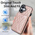 iPhone 17 Splicing Rhombic Texture Card Bag Phone Case with Long Lanyard - Rose Gold iPhone 17 Splicing Rhombic Texture Card Bag Phone Case with Long Lanyard - Rose Gold