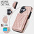 iPhone 17 Splicing Rhombic Texture Card Bag Phone Case with Long Lanyard - Rose Gold iPhone 17 Splicing Rhombic Texture Card Bag Phone Case with Long Lanyard - Rose Gold
