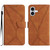 iPhone 17 Stitching Embossed Leather Phone Case - Brown