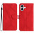 iPhone 17 Stitching Embossed Leather Phone Case - Red