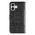 iPhone 17 Sun Mandala Embossing Leather Phone Case - Black