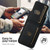 iPhone 17 Suteni H02 Litchi Leather Card Wallet Stand Back Phone Case - Black