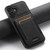 iPhone 17 Suteni H03 Litchi Leather Card Bag Stand Back Phone Case - Black
