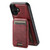 iPhone 17 Suteni H15 MagSafe Oil Eax Leather Detachable Wallet Back Phone Case - Red