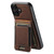 iPhone 17 Suteni H17 Litchi Texture Leather MagSafe Detachable Wallet Phone Case - Brown iPhone 17 Suteni H17 Litchi Texture Leather MagSafe Detachable Wallet Phone Case - Brown