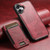iPhone 17 Suteni H17 Oil Eax Leather MagSafe Detachable Wallet Phone Case - Red iPhone 17 Suteni H17 Oil Eax Leather MagSafe Detachable Wallet Phone Case - Red