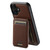 iPhone 17 Suteni H18 Cross Grain MagSafe Wallet Leather Phone Case - Brown iPhone 17 Suteni H18 Cross Grain MagSafe Wallet Leather Phone Case - Brown