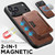 iPhone 17 Suteni M3 Card Bag MagSafe Cowhide Texture Leather Phone Case - Brown