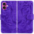 iPhone 17 Tiger Embossing Pattern Leather Phone Case - Purple