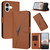iPhone 17 Triangle Pattern Buckle Clasp Leather Phone Case - Brown