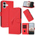 iPhone 17 Triangle Pattern Buckle Clasp Leather Phone Case - Red