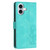 iPhone 17 Tulips Embossed Leather Phone Case with Lanyard - Green