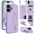 iPhone 17 Wristband Vertical Flip Wallet Back Cover Phone Case with Long Lanyard - Purple
