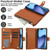 iPhone 17 YM016 Rhombic Zipper Card Wallet Leather Phone Case with Lanyard - Brown iPhone 17 YM016 Rhombic Zipper Card Wallet Leather Phone Case with Lanyard - Brown