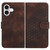 iPhone 17 YX0060 Elephant Head Embossed Phone Leather Case with Lanyard - Coffee
