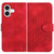 iPhone 17 YX0060 Elephant Head Embossed Phone Leather Case with Lanyard - Red