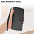 iPhone 17 YX0070 Carbon Fiber Buckle Leather Phone Case with Lanyard - Black