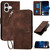 iPhone 17 YX0080 Grid Butterfly Embossed Pattern Flip Leather Phone Case with Lanyard - Coffee