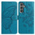 Samsung Galaxy A16 5G Butterfly Flutter Pattern Embossed Leather Phone Case - Blue
