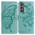 Samsung Galaxy A16 5G Butterfly Flutter Pattern Embossed Leather Phone Case - Green