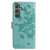 Samsung Galaxy A16 5G Butterfly Flutter Pattern Embossed Leather Phone Case - Green