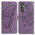 Samsung Galaxy A16 5G Butterfly Flutter Pattern Embossed Leather Phone Case - Purple