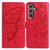 Samsung Galaxy A16 5G Butterfly Flutter Pattern Embossed Leather Phone Case - Red